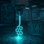 3D printer extruding graphene conductive filament with digital circuits and bio-embedded device concepts