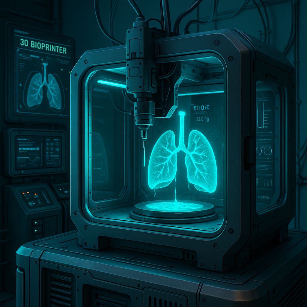 3D bioprinter fabricating living lung cells in an extreme environment chamber