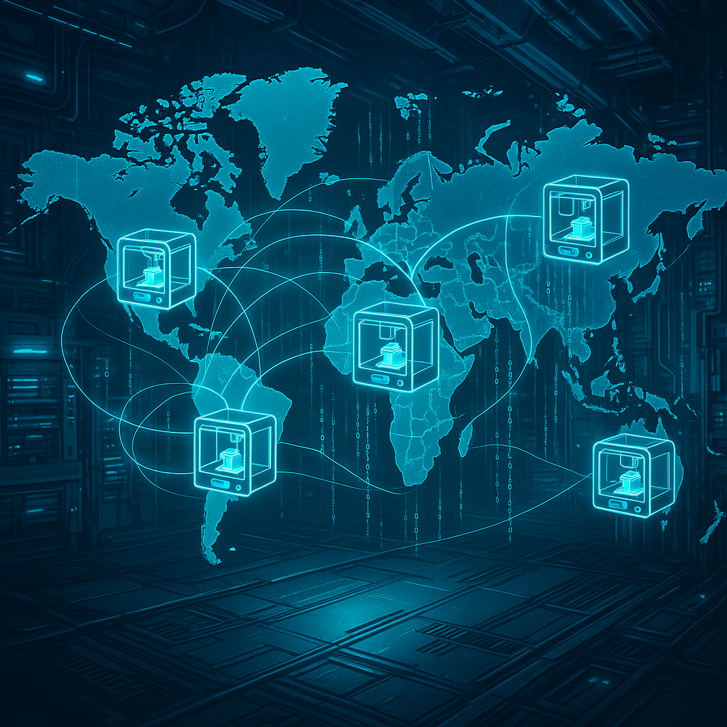 Visualization of a global 3D printing network enabling digital inventory and on-demand manufacturing