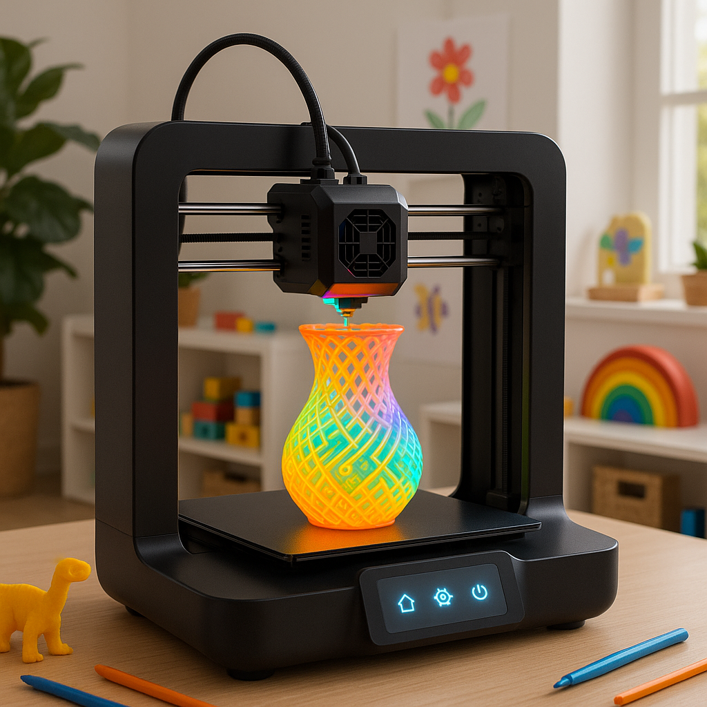 ELEGOO Centauri Carbon 2 Combo 3D printer printing with smart filament in a family-friendly environment