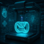 Volumetric 3D printing of a flexible medical device with holographic schematics in a lab