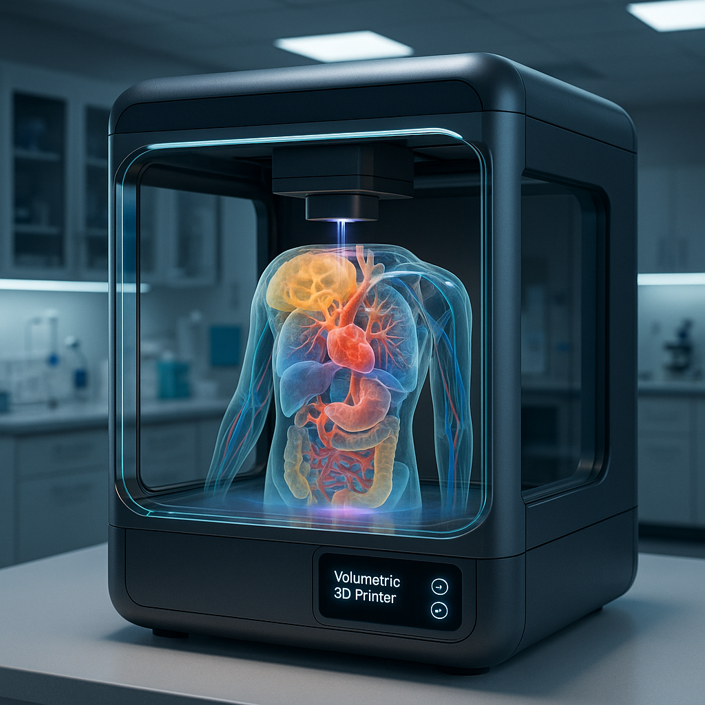 High-resolution multimaterial biomedical 3D model created by tomographic volumetric printing