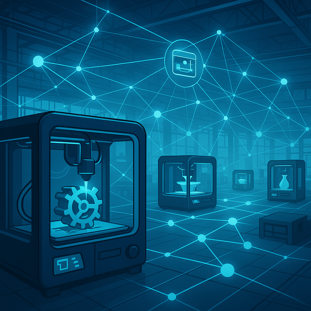 Distributed 3D printing manufacturing network with digital inventory concept