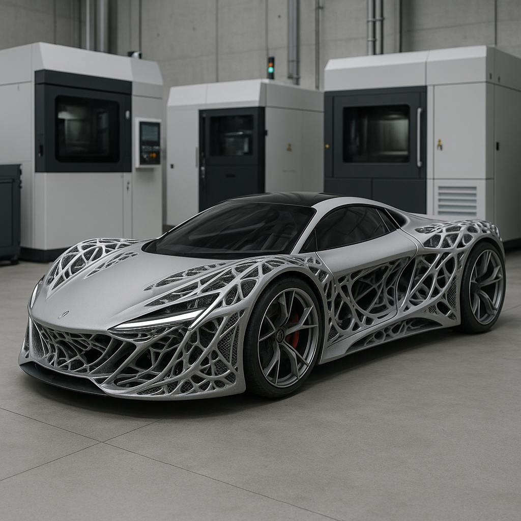 LongBow Speedster fully 3D printed car body showcasing advanced additive manufacturing