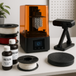 3D printing equipment and accessories collage