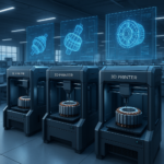 3D printers fabricating electric machine components in a distributed manufacturing setup