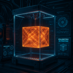 Volumetric 3D printing process with light curing resin in a high-tech machine