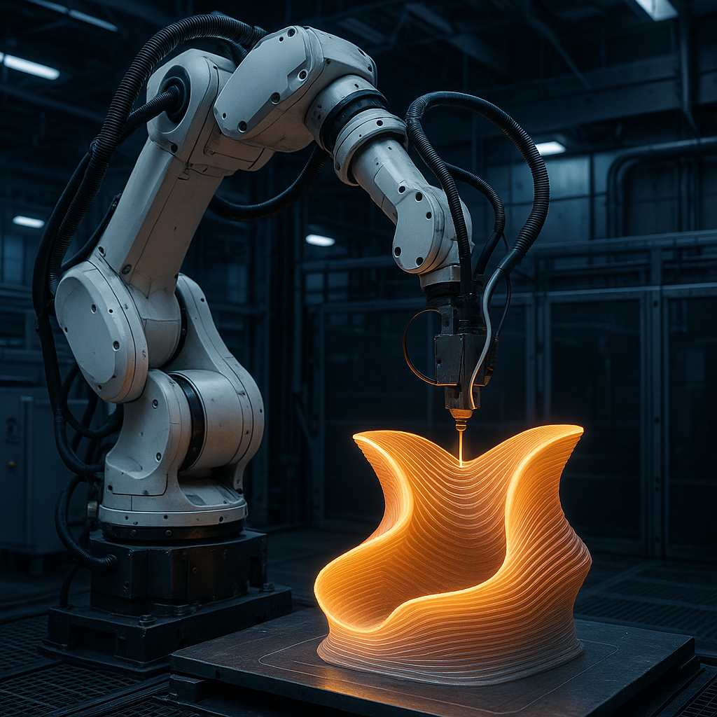 Robotic arm 3D printing complex curved surfaces with multi-axis movement