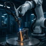 Robotic arm 3D printing tungsten carbide-cobalt part using hot-wire laser method