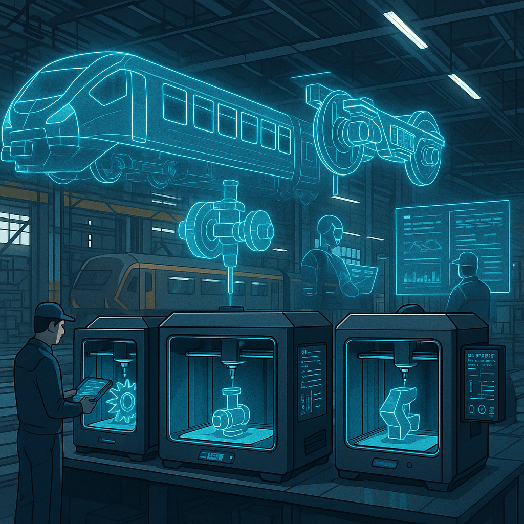 3D printing spare parts on-demand in a railway maintenance workshop with digital inventory holograms