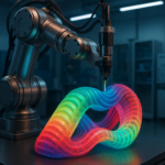 Robotic arm 3D printing a programmable soft robot with multi-axis movements