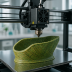 3D printer producing bio-based composite component with natural fibers