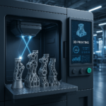 Metal 3D printer producing industrial spare parts in advanced manufacturing environment