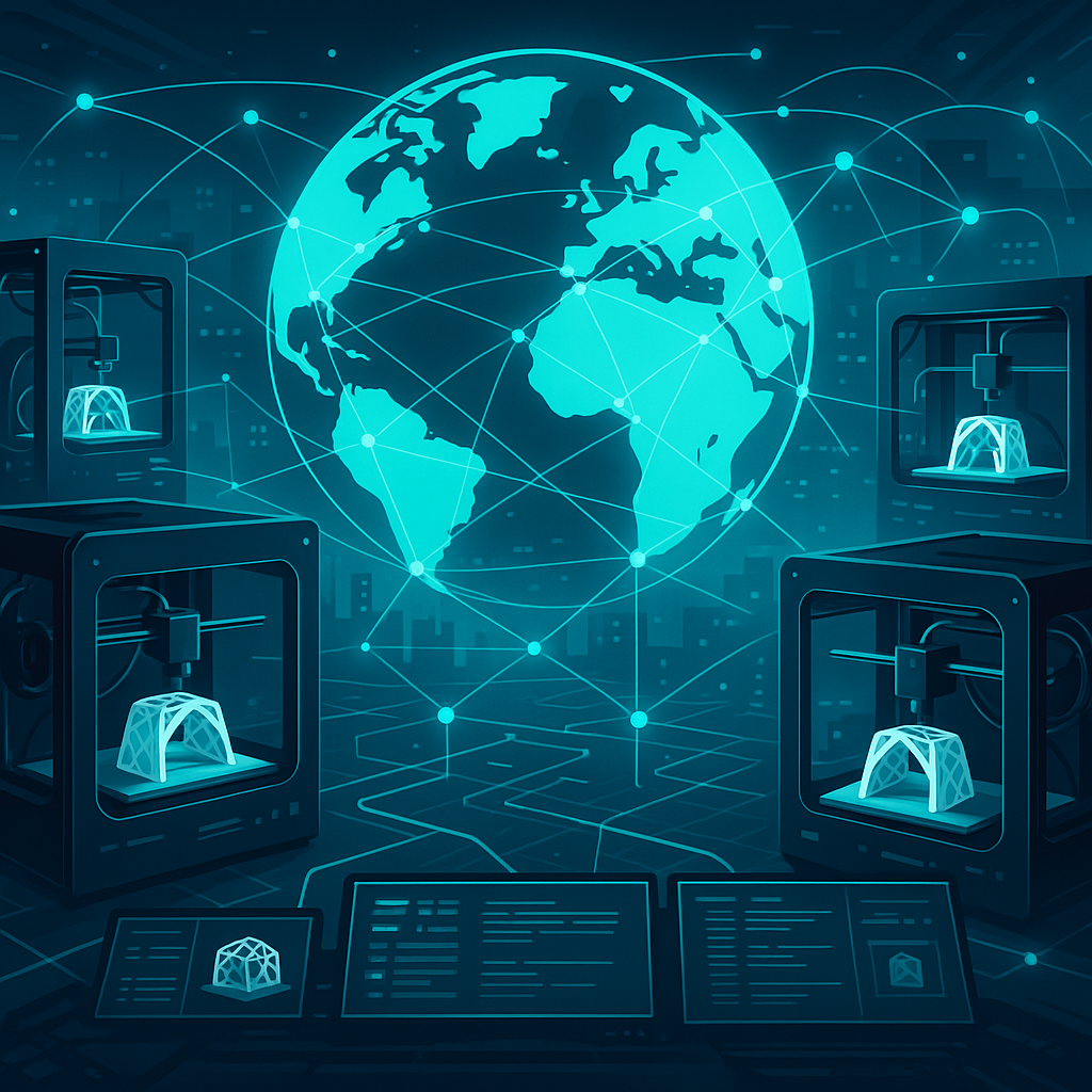Distributed 3D printing manufacturing network with digital connectivity