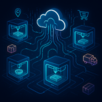 Distributed manufacturing network with connected 3D printers producing parts on demand