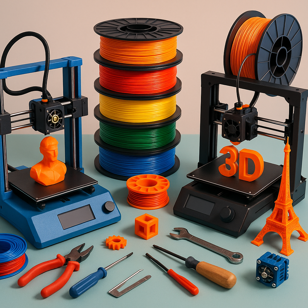Top 3D printing products including printers, filaments, and accessories